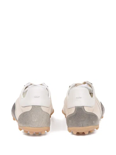 Maison Margiela Sprinters Beige Sneaker With Insert Design And Serrated Sole In Leather Women In Pink
