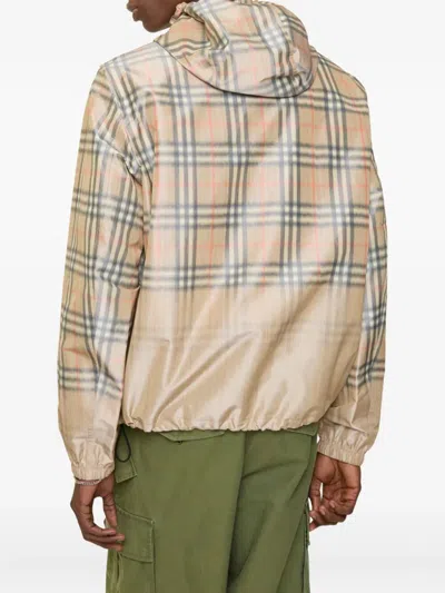 Burberry Gradient Check Hooded Lightweight Jacket In Multi