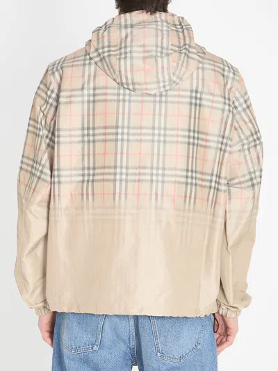 Burberry Gradient Check Hooded Lightweight Jacket In Multi