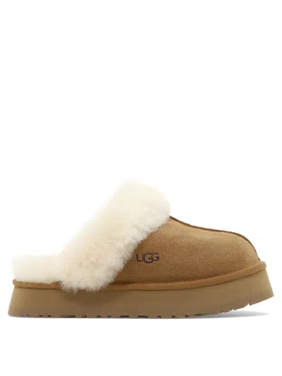 Ugg Disquette 1122550-che Slippers Chestnut Suede Sheepskin Rhs8110 In Multi