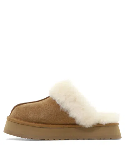 Ugg Disquette 1122550-che Slippers Chestnut Suede Sheepskin Rhs8110 In Multi