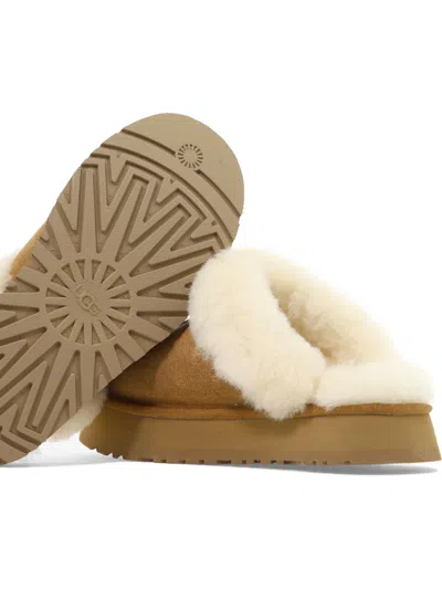 Ugg Disquette 1122550-che Slippers Chestnut Suede Sheepskin Rhs8110 In Multi