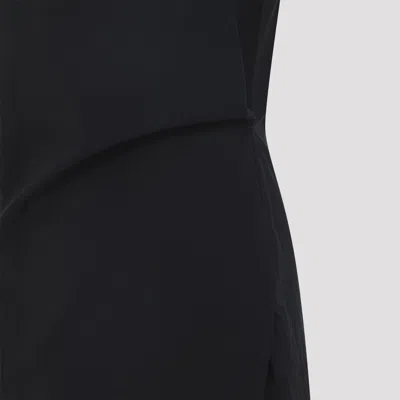 Jacquemus Drap Cotton-blend Poplin Midi Dress In Black