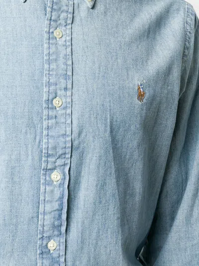 Polo Ralph Lauren Men Light Blue Logo Embroidered Shirt, Xl Luxury Shirts For Men Darveys