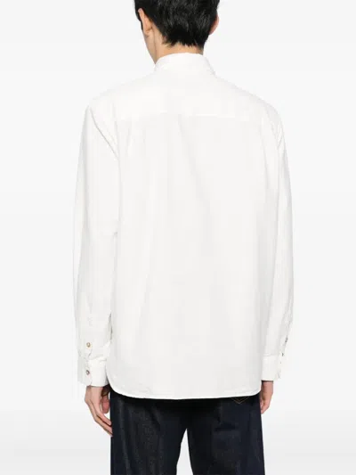 A.p.c. Classic Button-down Shirt With Subtle Logo Detail In Multi