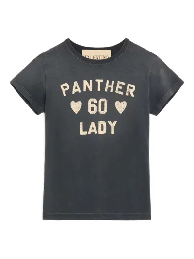 Valentino Womens Nero Betulla Printed Short-sleeves Cotton-jersey T-shirt In Gray