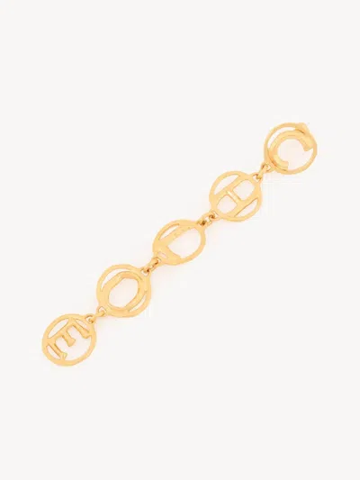Chloé Script Dangling Earrings In Gold