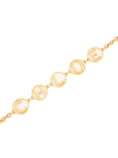 Chloé Chloe Chloe Script Vintage Gold Choker Women In Gold