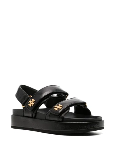 Tory Burch Kira Leather Slingback Sandals In Black
