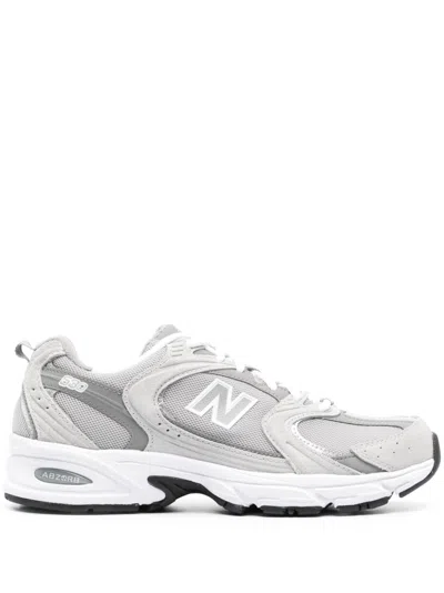 New Balance Mens Raincloud Grey White Mr530 Logo-embossed Leather And Mesh Low-top Trainers