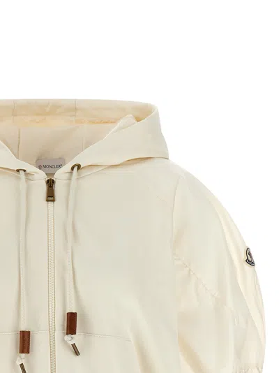 Moncler Drawstring-hood Kangaroo-pocket Jacket In White