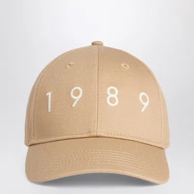 1989 Studio Solid Color Cap With Embroidered Logo In Neutral