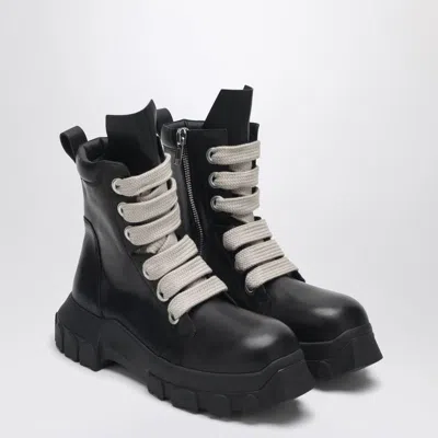 Rick Owens Black Temple Jumbolace Army Bozo Tractor Boots In Black