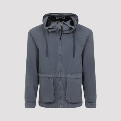 C.p. Company C.p.company Wax Explorer Jacket With Goggle Details In Blue