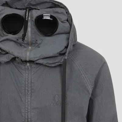 C.p. Company C.p.company Wax Explorer Jacket With Goggle Details In Blue