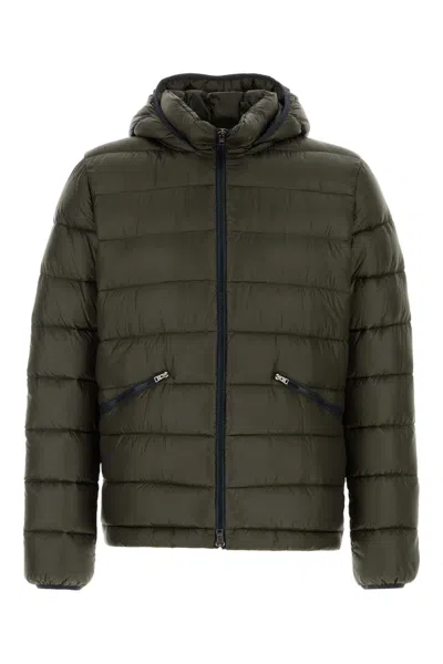 Herno Olive Green Nylon Down Jacket In Green