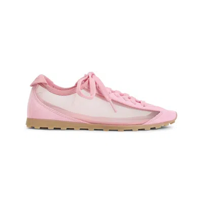 Jacquemus Les Tennis Suede And Leather Trimmed Mesh Sneakers In Pink