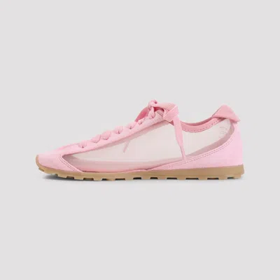 Jacquemus Les Tennis Suede And Leather Trimmed Mesh Sneakers In Pink