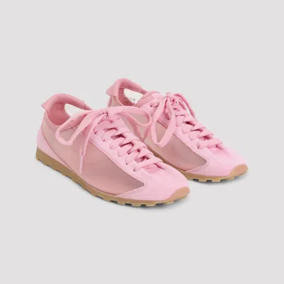 Jacquemus Les Tennis Suede And Leather Trimmed Mesh Sneakers In Pink