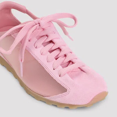 Jacquemus Les Tennis Suede And Leather Trimmed Mesh Sneakers In Pink