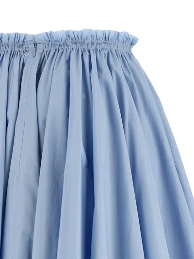 Ami Alexandre Mattiussi Ami Paris Ami Paris Cotton Midi Corolla Skirt In Blue