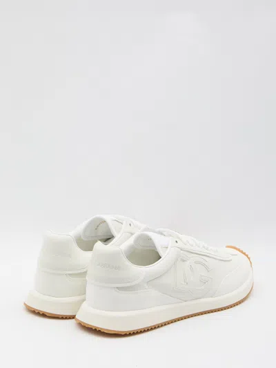Dolce & Gabbana White Low Top Sneakers With Logo Patch On Tongue And Side In Leather Man In White