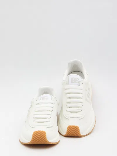 Dolce & Gabbana White Low Top Sneakers With Logo Patch On Tongue And Side In Leather Man In White