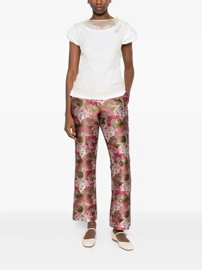 La Doublej La Double J Polyester Silk Polyamide Pants In Multi