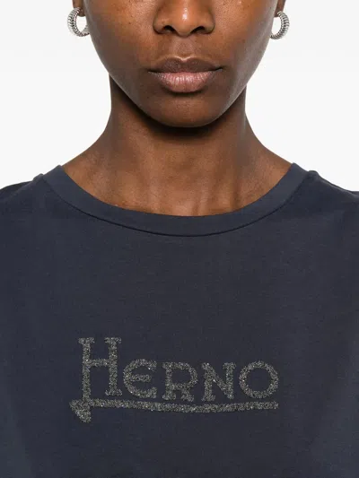 Herno Cotton Polyester T-shirt In Blue