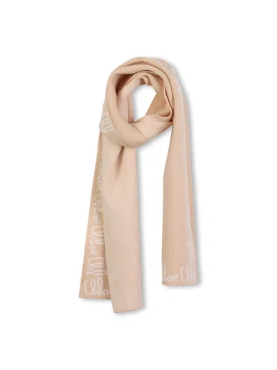 Chloé Scarf With Logo In Neutral