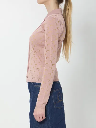 Marine Serre Moon Devore Shirt In Pink