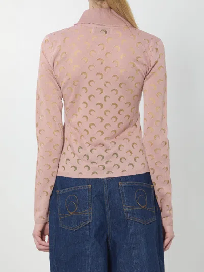 Marine Serre Moon Devore Shirt In Pink