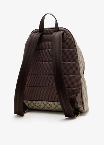 Gucci Printed Canvas Medium Ophidia Backpack In Brown