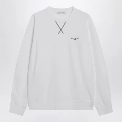Givenchy White Couture Seam Sweatshirt With Embroidered Logo Men