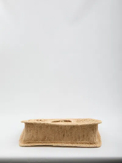 Jacquemus Small The Spiaggia Circular-handle Crochet Tote Bag In Neutral