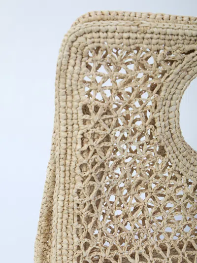 Jacquemus Small The Spiaggia Circular-handle Crochet Tote Bag In Neutral