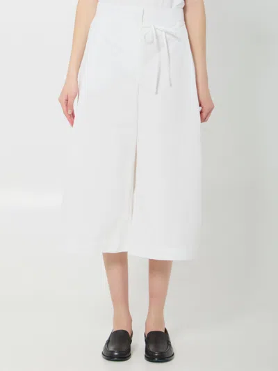 Jacquemus Le Marin High-rise Cotton-poplin Wide-leg Shorts In White