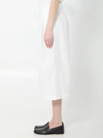 Jacquemus Le Marin High-rise Cotton-poplin Wide-leg Shorts In White
