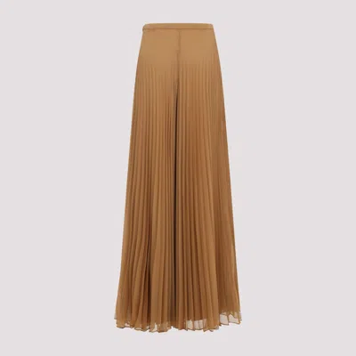 Max Mara Pianoforte Grembo Plisse Pants In Brown