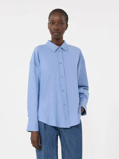 Max Mara Adele Cotton Button-up Shirt In Blue