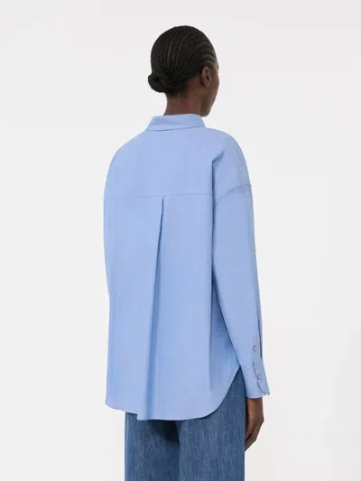 Max Mara Adele Cotton Button-up Shirt In Blue