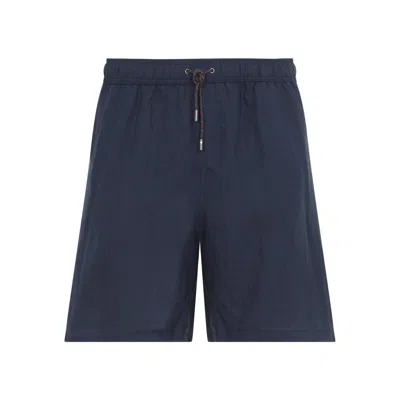 Sease Cod-2 Straight-leg Hemp Drawstring Shorts In Blue