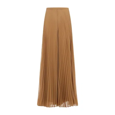Max Mara Pianoforte Grembo Plisse Pants In Brown