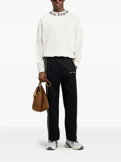 Palm Angels Relaxed-fit Cotton Sweatshirt With Signature Print In White