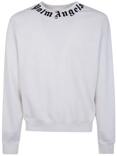 Palm Angels Relaxed-fit Cotton Sweatshirt With Signature Print In White