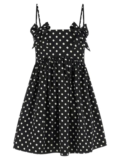 Ganni Multicolor Recycled Polyester Casual Dress In Black