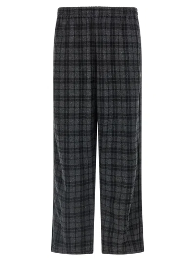 Willy Chavarria Ruff Rider Checked Pattern Pants Side Pockets In Black