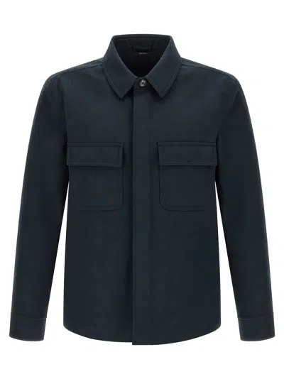 Tom Ford Overshirt With Front Concealed-buttons In Blue