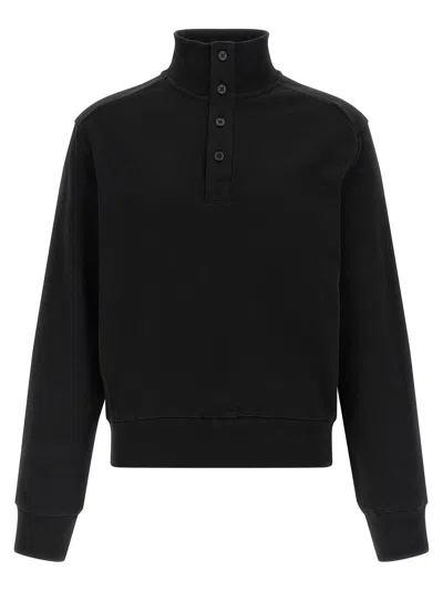 Entire Studios High-neck Buttoned Sweatshirt In Black