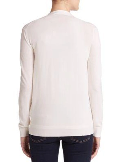 Shop Theory Merino Wool V-neck Cardigan In Ice White